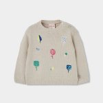 Pullover tricot para o bebé menina