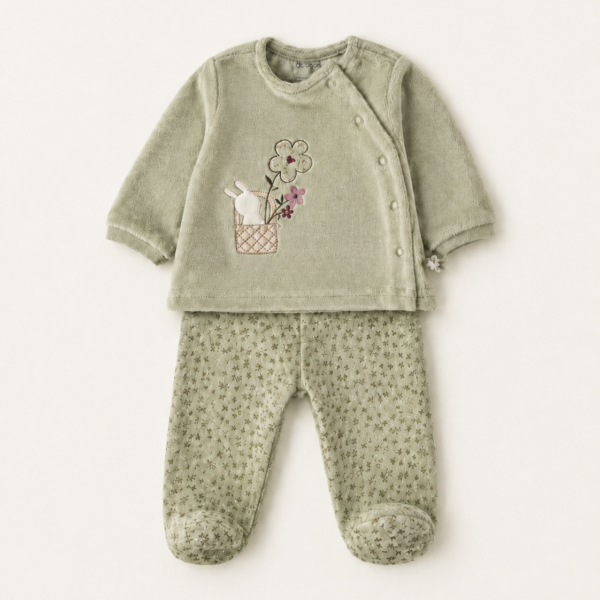 conjunto de veludo para bébé
