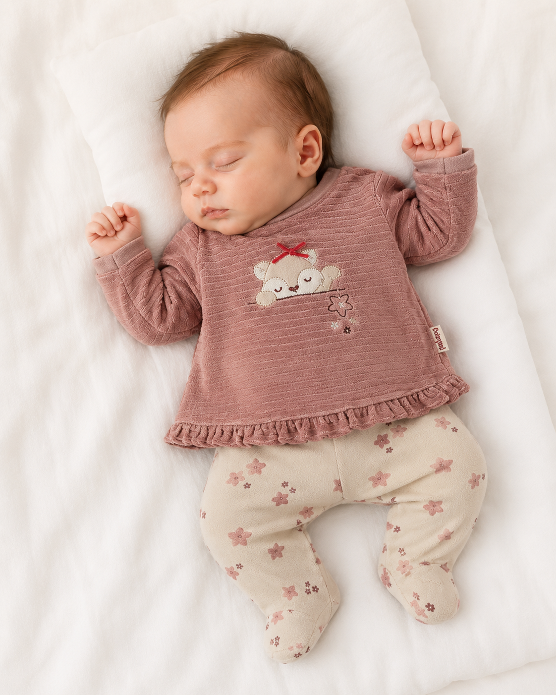 Babygrow rosa Conjunto bebé menina rosa velho com raposa - Image 1