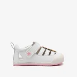 Sandálias brancas Barefoot com corações multicoloridos