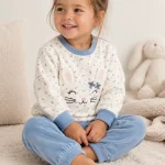 Conjunto Bebé Menina Coelhinha em Veludo – Azul