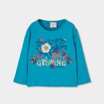 Camisola Manga Comprida Azul “Just Keep Growing” – Boboli
