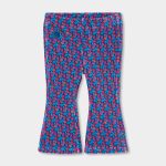 Calças Flare Florais Azul e Rosa – Boboli